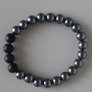 Hemalyke and Lava Bead Stretch Bracelet